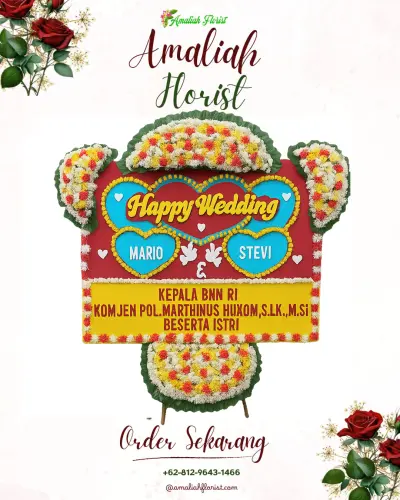 Karangan Papan Bunga Pernikahan di Hegarmanah